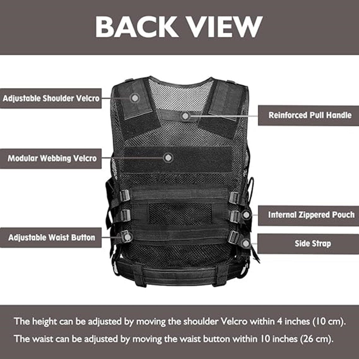 DOPWii Funktionsweste Taktische Weste, verstellbares Vest für Airsoft CS SWAT Wargame Jagd