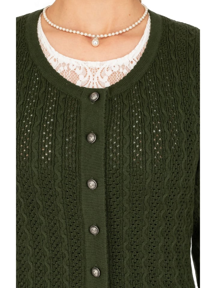OS-Trachten Strickjacke 457000-7019 in oliv günstig kaufen