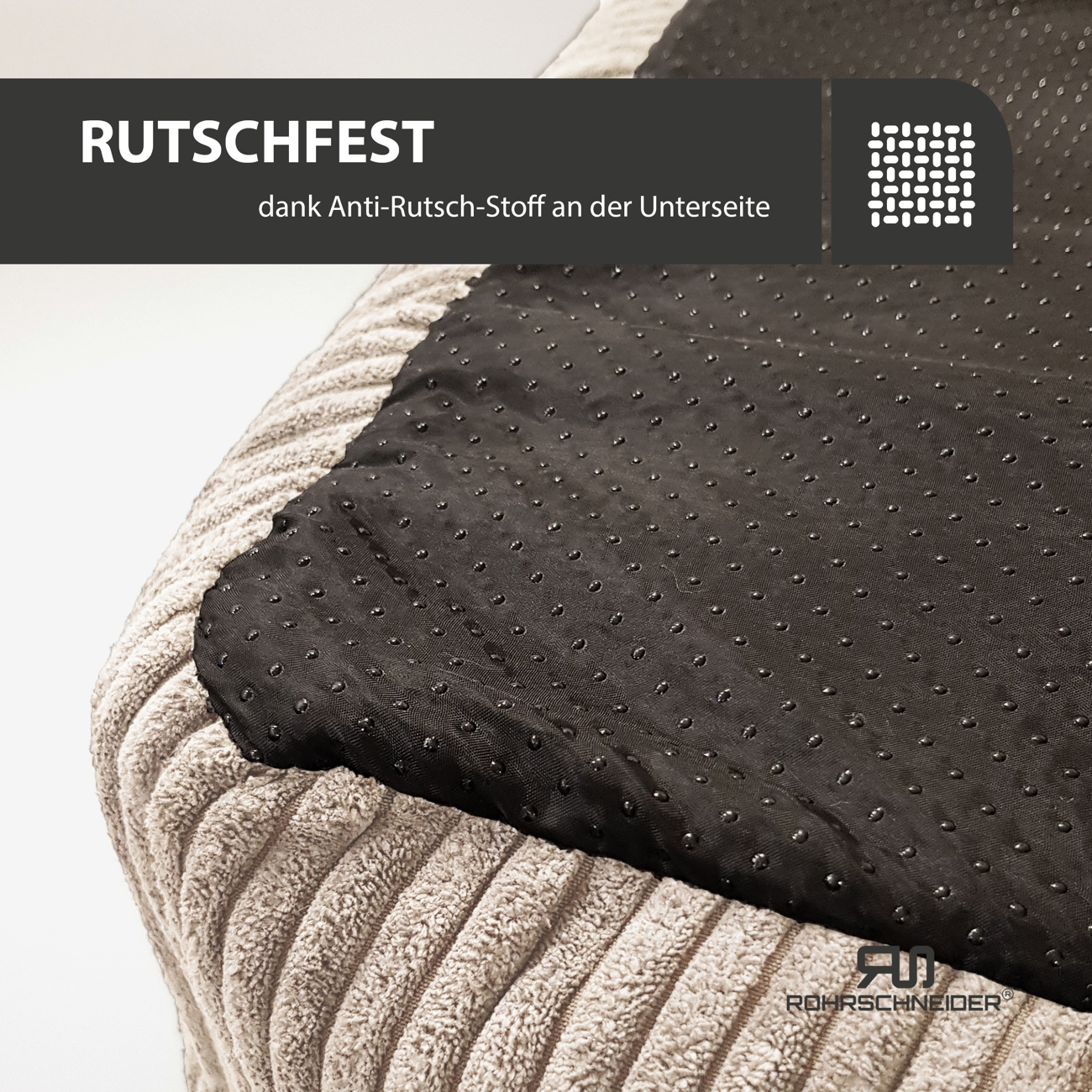 Rohrschneider Hundebetten Rohrschneider Hundebett mit Gratis-Beigabe, waschbar, robuster Breit-Cordstoff beige