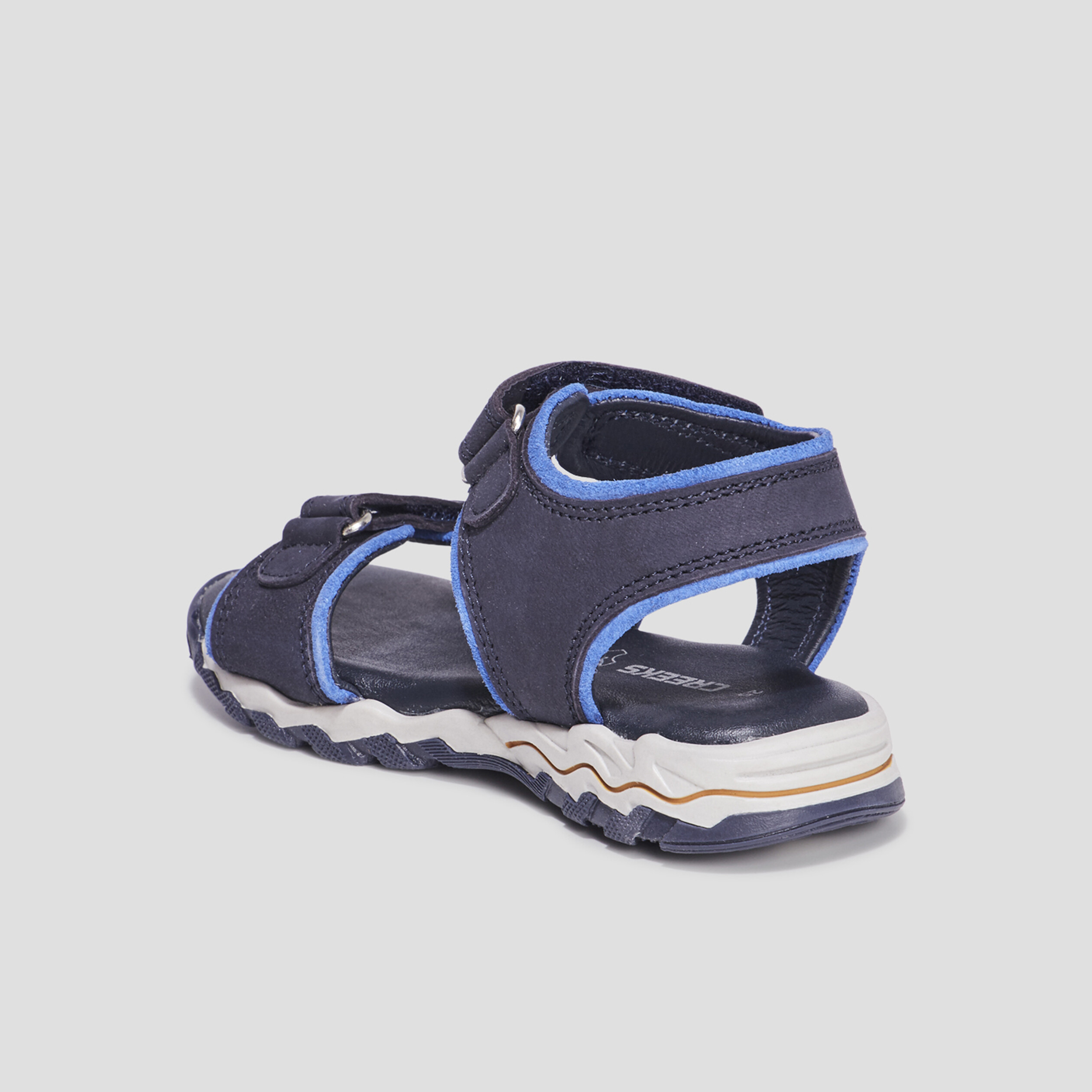 Sandales à scratchs en cuir Creeks Polis bleu marine garçon | La Halle