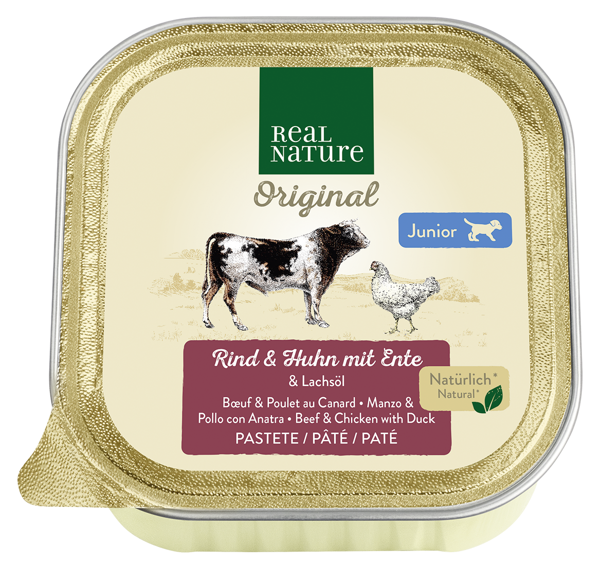 REAL NATURE Hundenassfutter REAL NATURE Junior Rind & Huhn mit Ente 17x100g