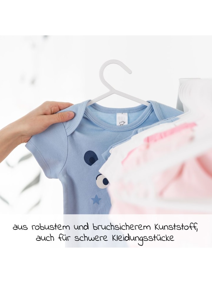 LaLoona Kleiderbügel für Babys und Kinder (22 Stück) - Weiß in weiss günstig kaufen onesize