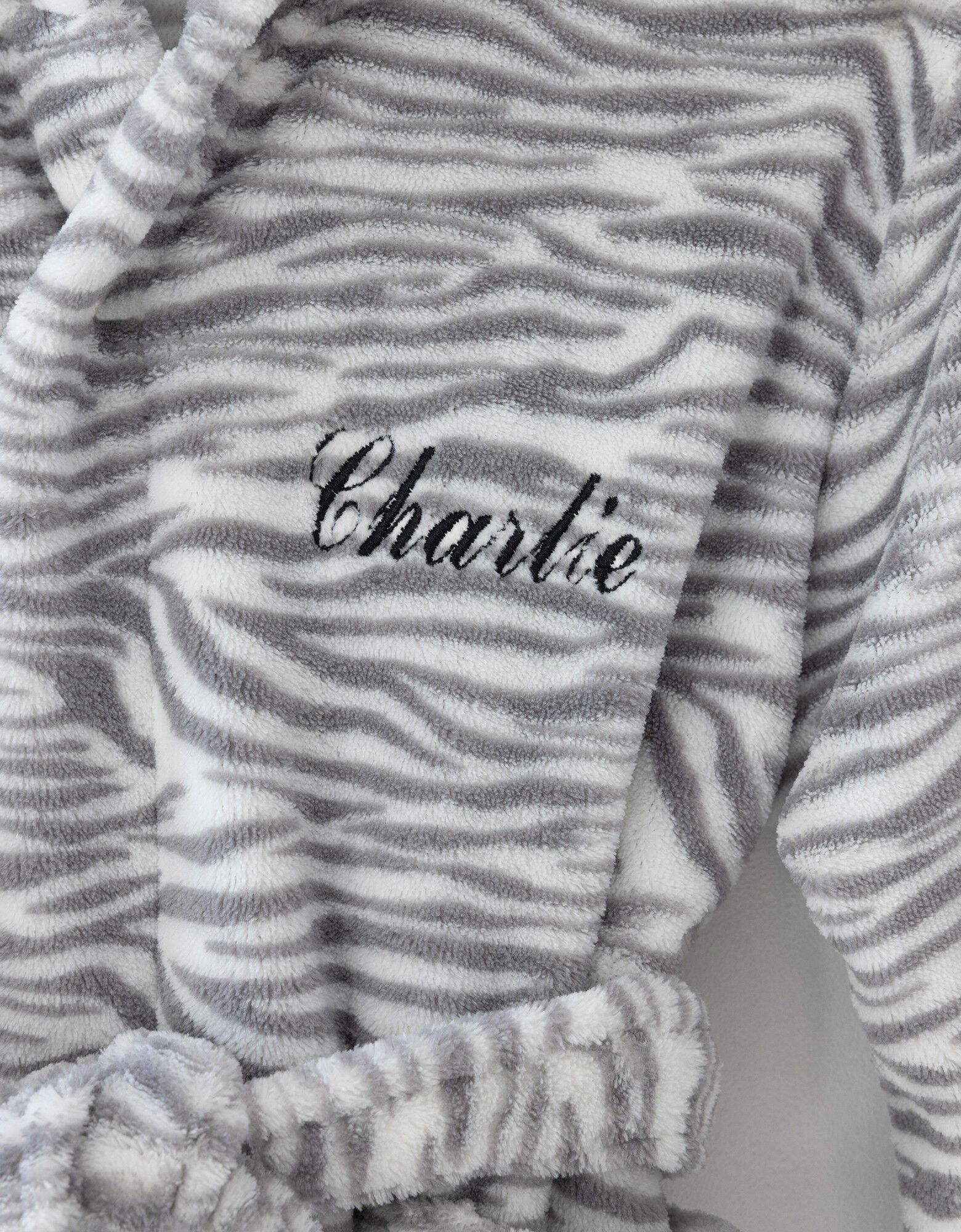 Peignoir de bain enfant à capuche zèbre personnalisable