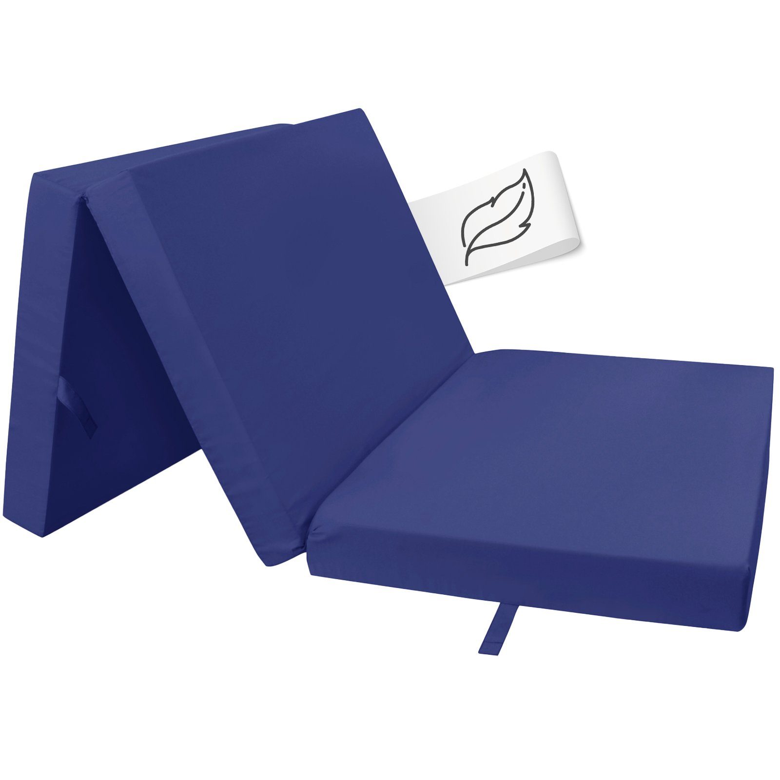 Klappmatratze Faltmatratze, RelaxXL, 7 cm hoch, (3-fach klappbare Reisematratze), Klappmatratze, 190x60x7cm, Waschbar, Gästebett, Blau