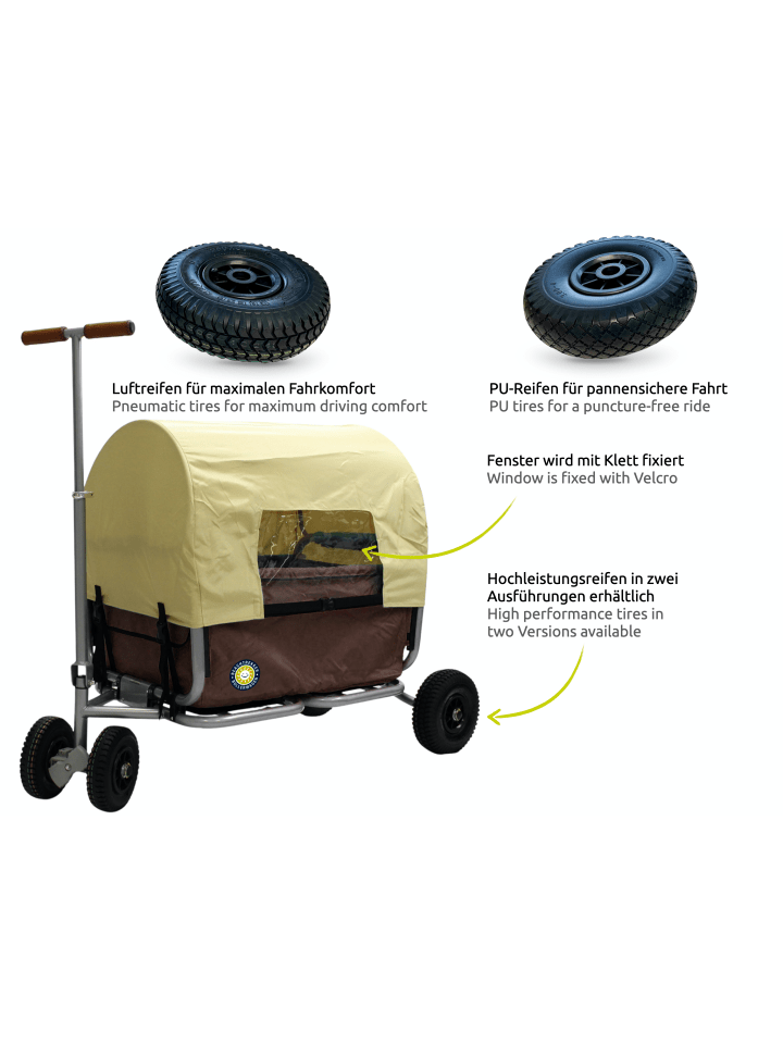 Beachtrekker Beachtrekker LiFe faltbarer Bollerwagen (Braun)   Bremse   Sonnenverdeck günstig kaufen onesize