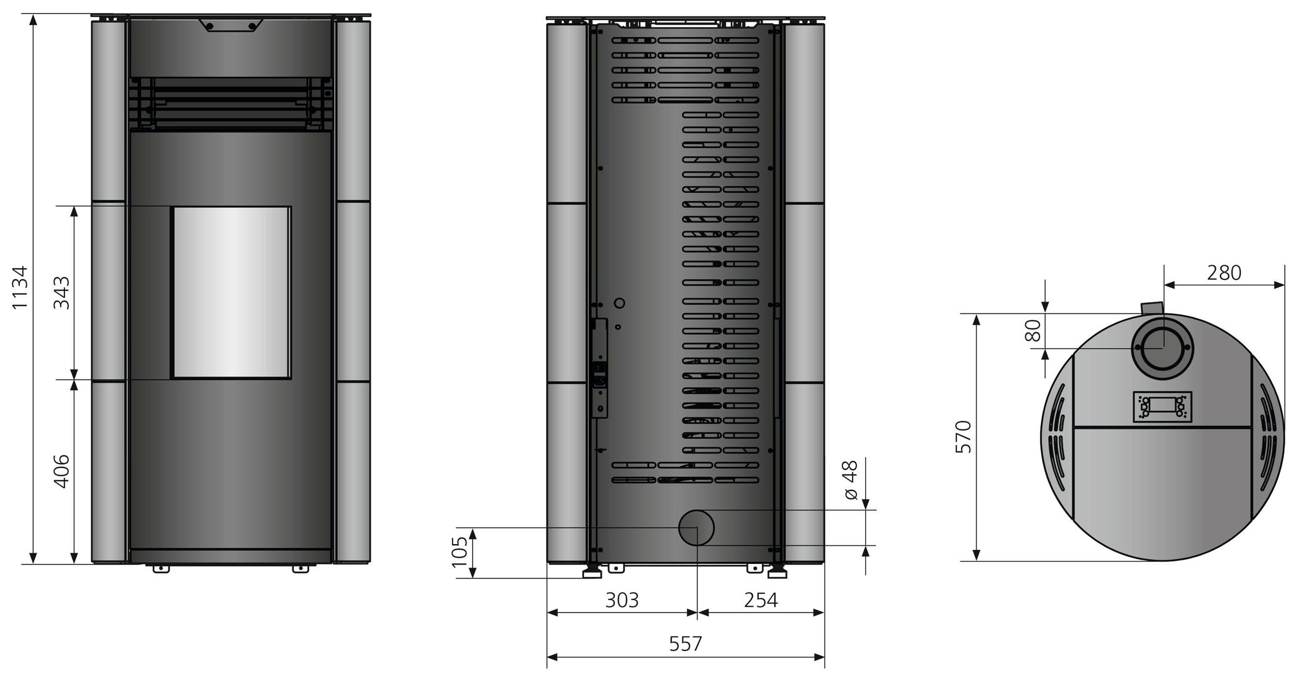 JUSTUS Pelletofen Norta, 8 kW, Zeitbrand