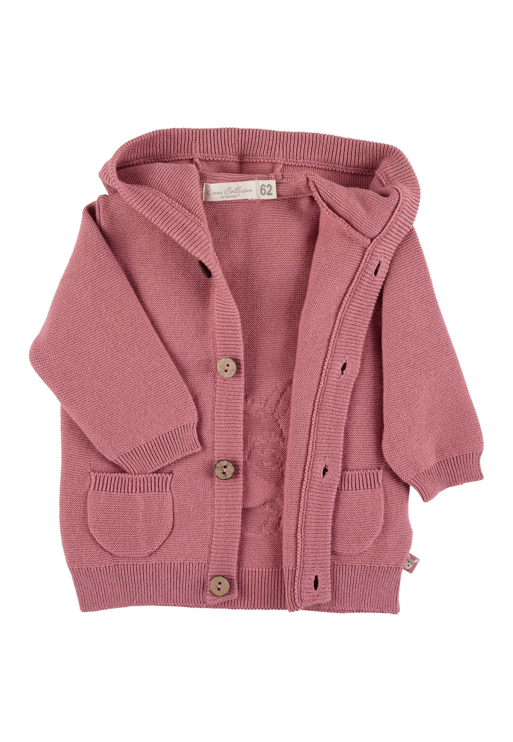 GOTS Baby-Strickjacke Esel Emmi Girl mit 3D Ohren