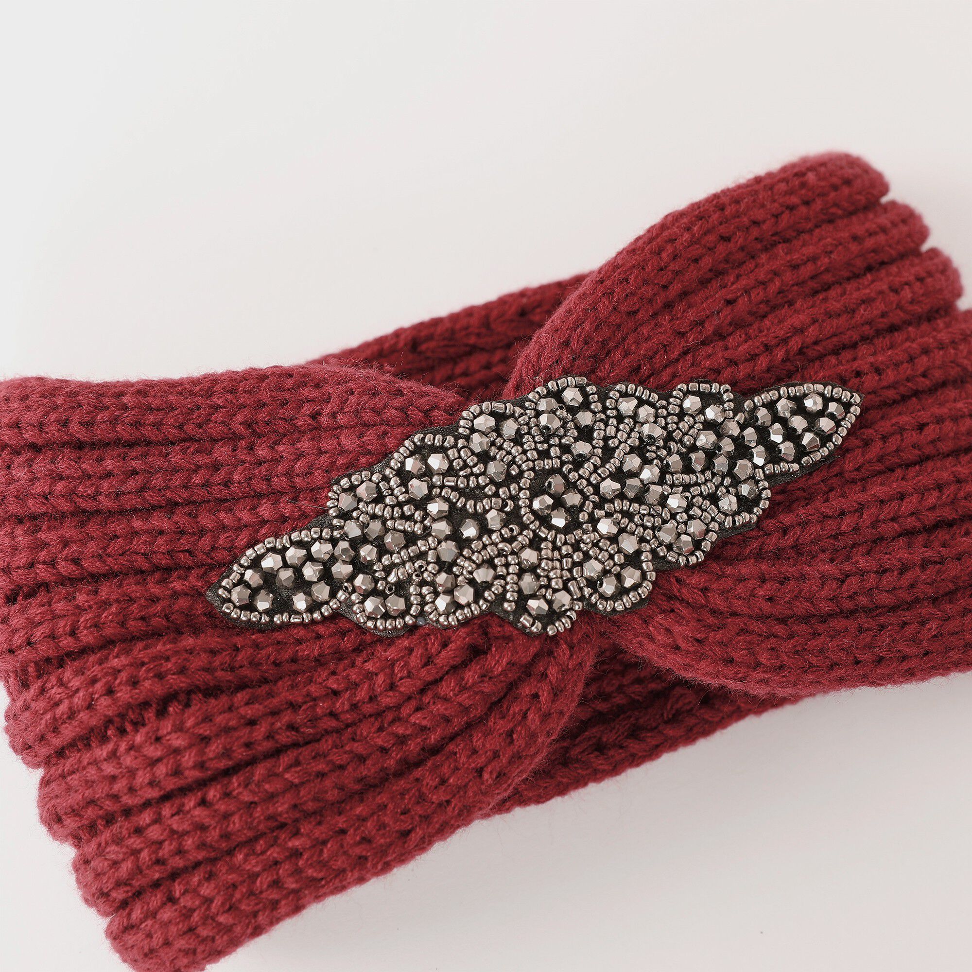 Headband en maille avec bijou