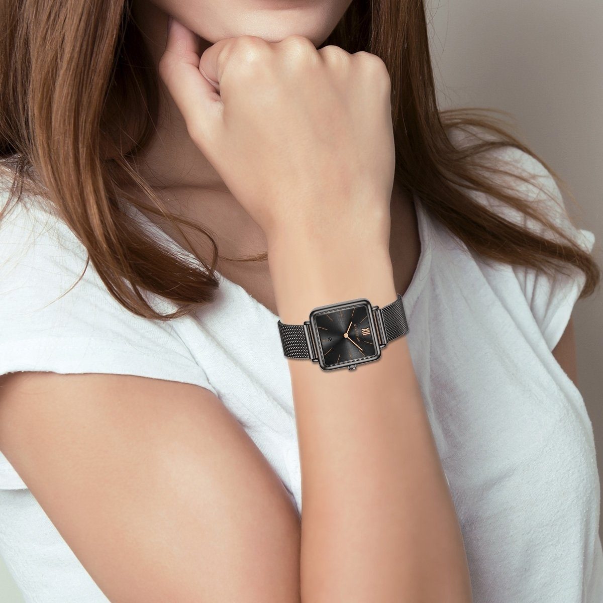 Eastside Automatikuhr Grand anthrazit, mit Edelstahl-Armband