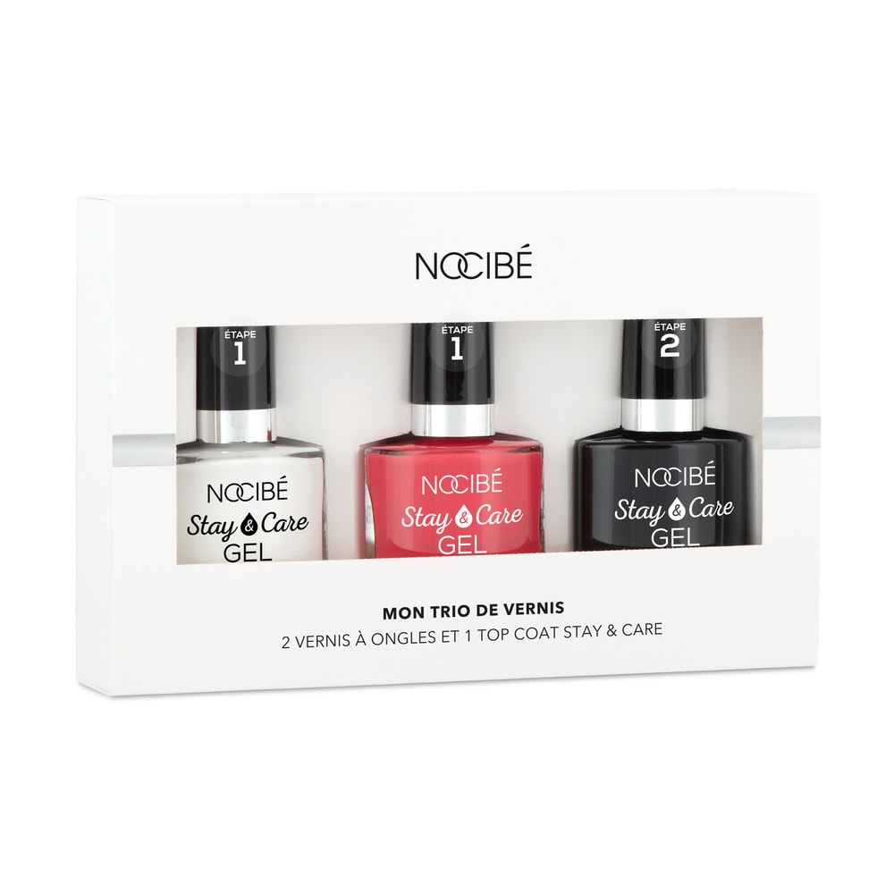 Nocibé MON TRIO DE VERNIS 2 vernis à ongles et 1 Top Coat Stay&Care