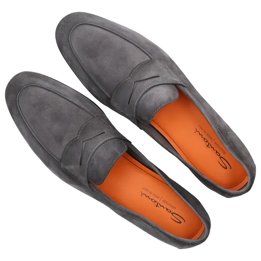 Santoni - Loafer 18837 Veloursleder - grau