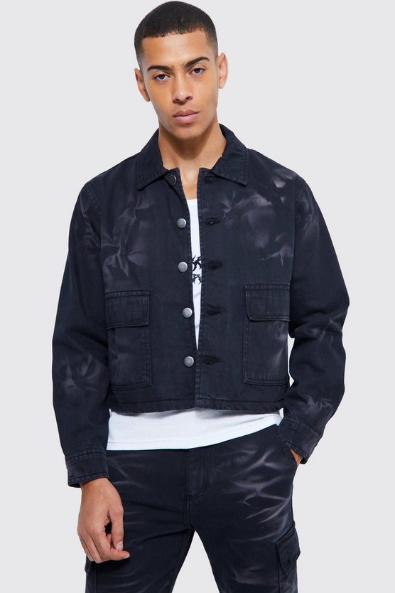 Gebleichte Twill Coach-Jacke