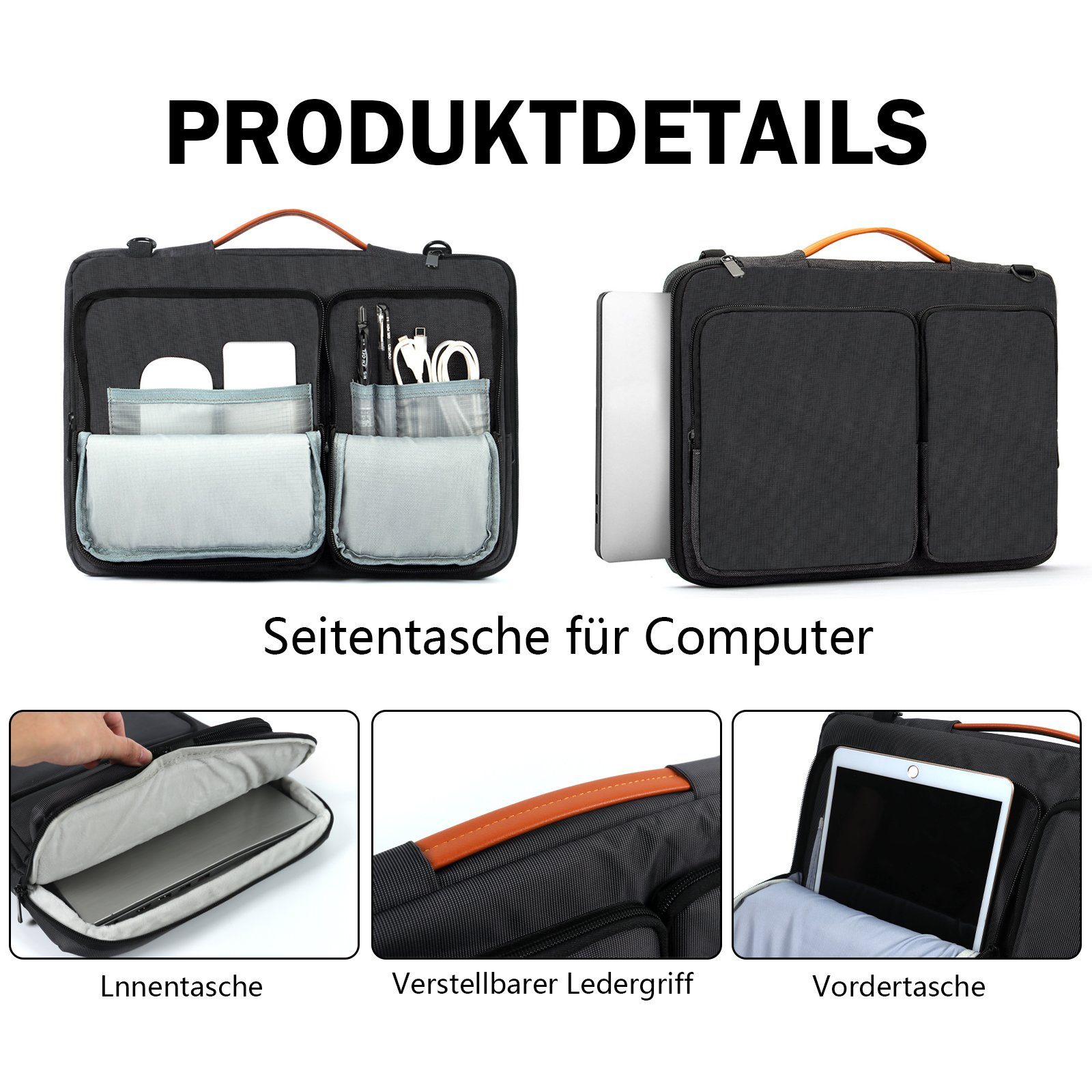TAN.TOMI Laptoptasche 14 Zoll Laptophülle Wasserdicht Laptop Sleeve Case (1-tlg), Stoßfest Laptoptasche Laptoprucksack Hülle Schutzhülle Tasche