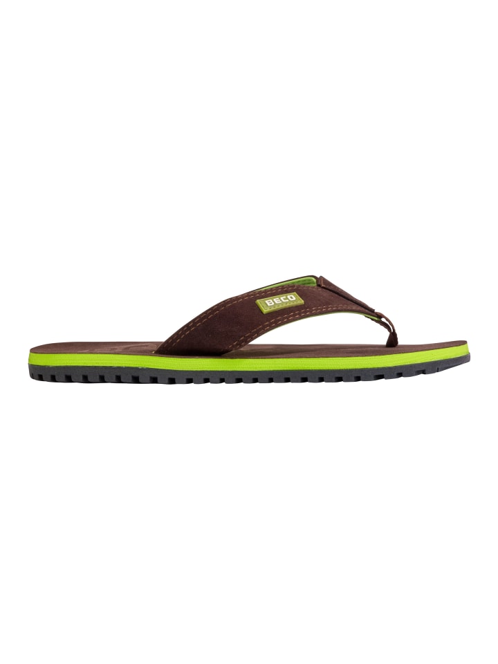 BECO the world of aquasports Zehentrenner BEactive V-Strap in dunkelbraun-grün günstig kaufen