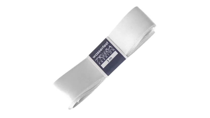 TRUBA Seidenband mit Webkante weiss 3 m