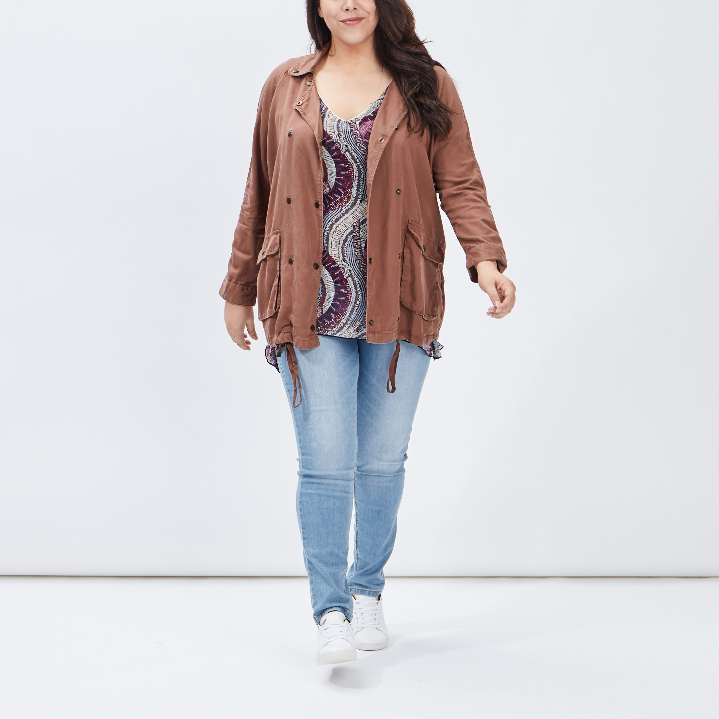 Jeans slim taille ajustable denim double stone femme grande taille | La Halle