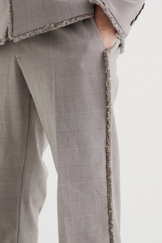 Smarte karierte Slim-Fit Hose mit Rissen