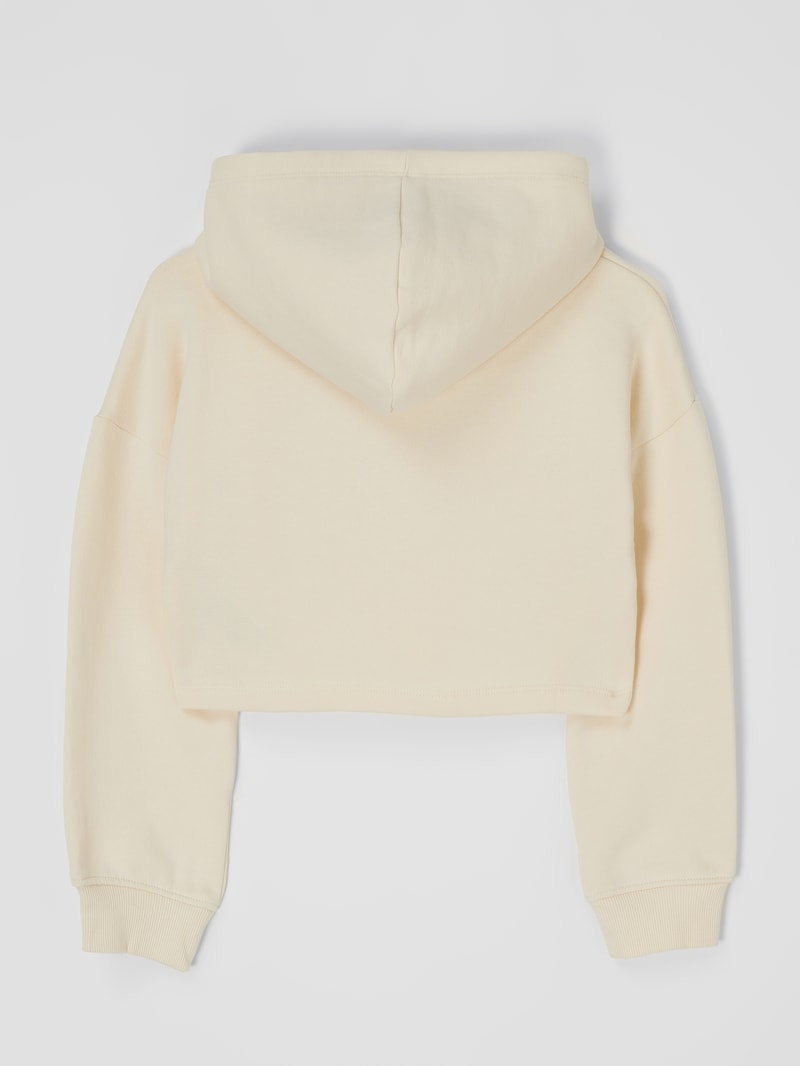 Cropped Hoodie mit überschnittenen Schultern in beige