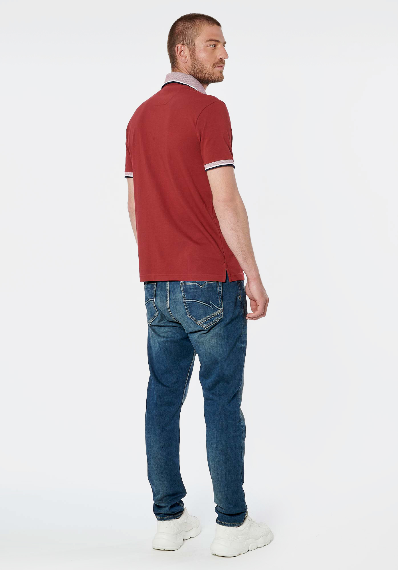 RAFA   Polo bordeaux homme 100% coton