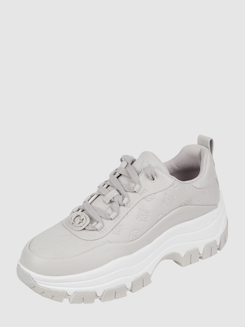 Sneaker mit Logo-Muster in hellgrau