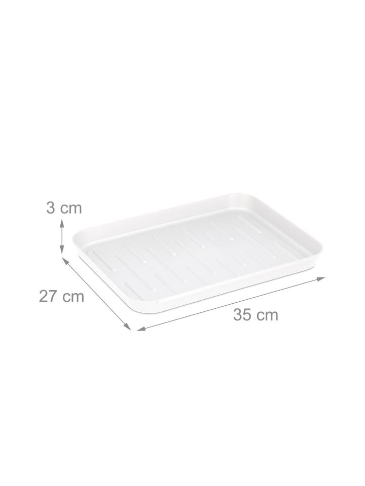 relaxdays 3 x Schuhabtropfschale in Weiß - (B)35 x (H)3 x (T)27 cm günstig kaufen onesize
