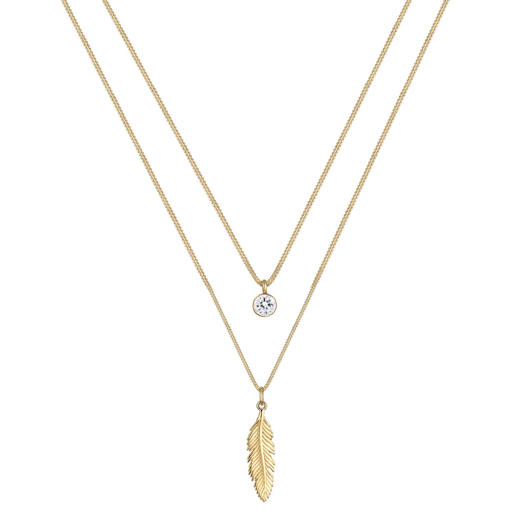 Elli Elli by Julie & Grace Collier Femme Plume Boho Festival avec Cristal en Argent St collier