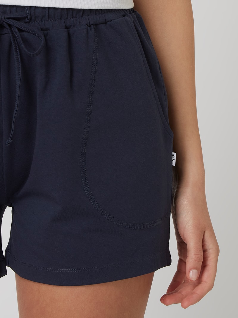 Lounge-Hose mit Eingrifftaschen in marineblau