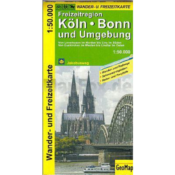 KÖLN, BONN UND UMGEBUNG - WANDER- UND FREIZEITKARTE 1:50 000 - Wanderkarte