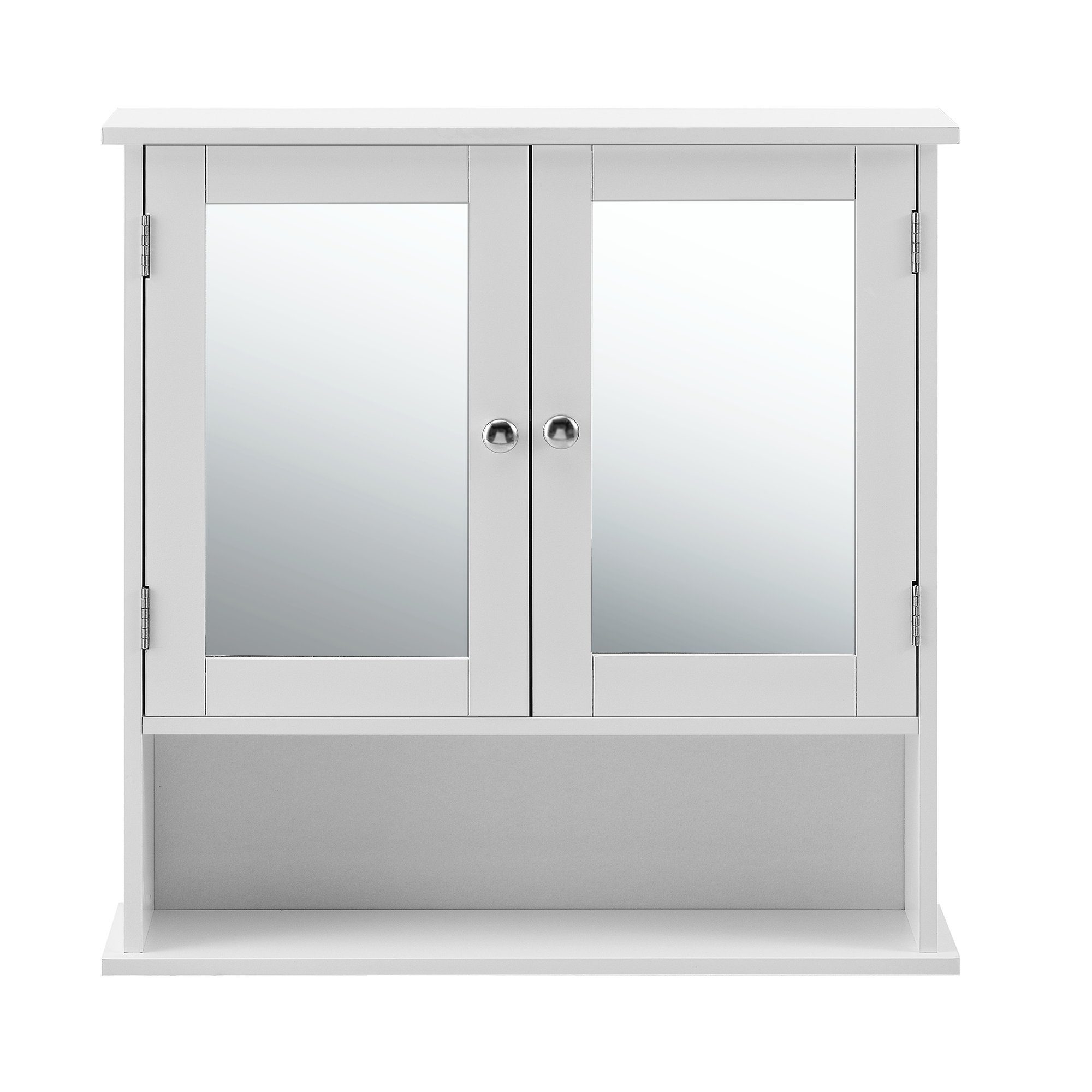 en.casa Badezimmerspiegelschrank Freren Spiegelschrank 58x56x13cm Weiß