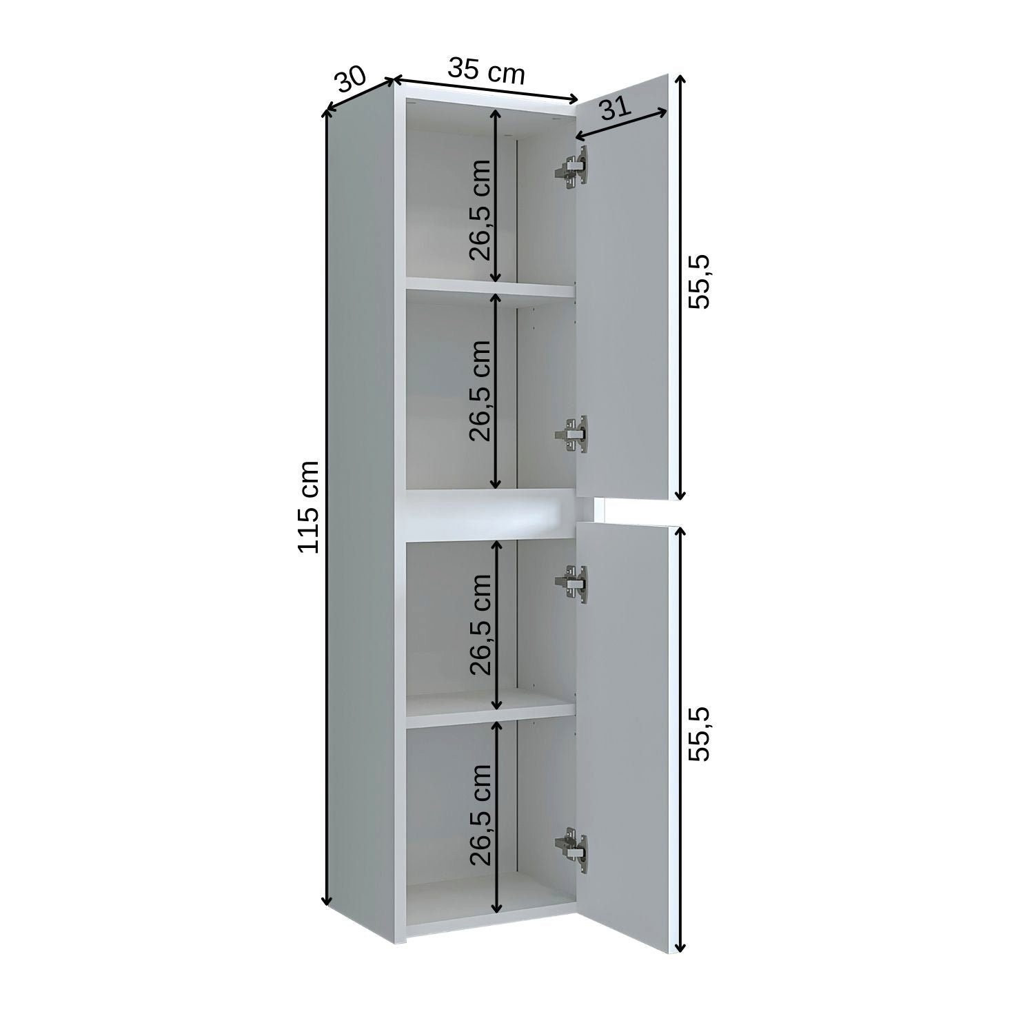 Roomart Badmöbel-Set, (Roomart, Badezimmermöbel, Hochschrank Badregal, in 5 Farben Badschrank)