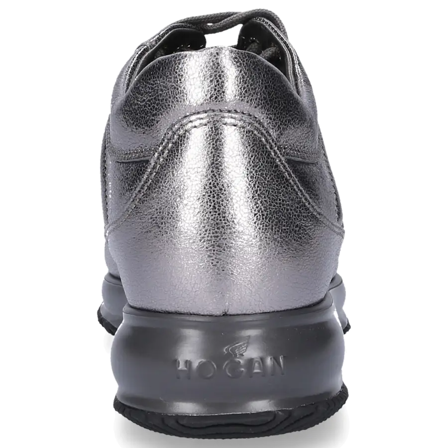 Hogan - Sneaker low Kalbsleder Logo silber - grau
