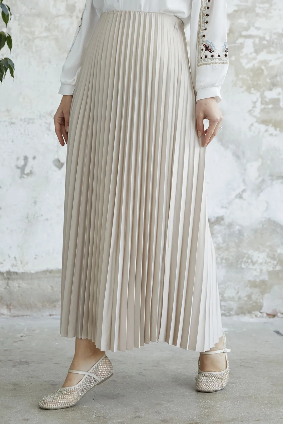 InStyle  Enger Faltenrock – Beige