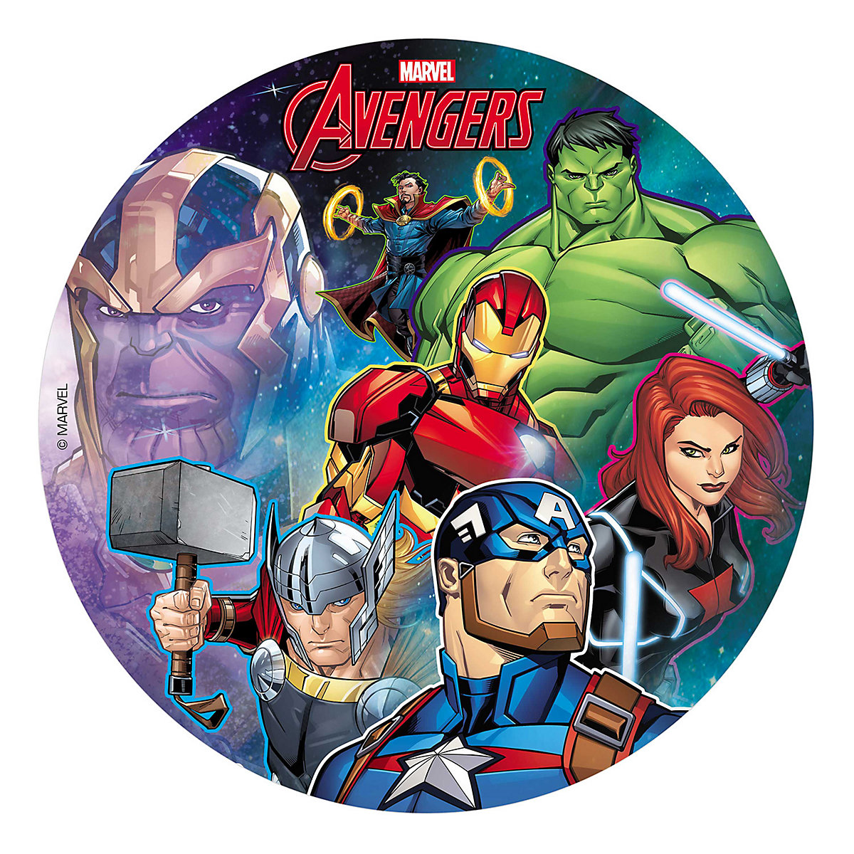 Essbare Tortenaufleger Avengers Hulk Captain America 20cm