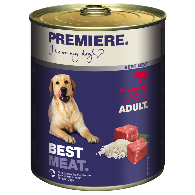PREMIERE Hundenassfutter PREMIERE Best Meat Adult Rind & Reis 24x800 g