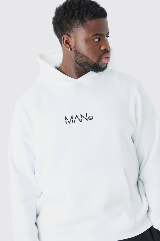 Plus Man-Dash Hoodie in Weiß