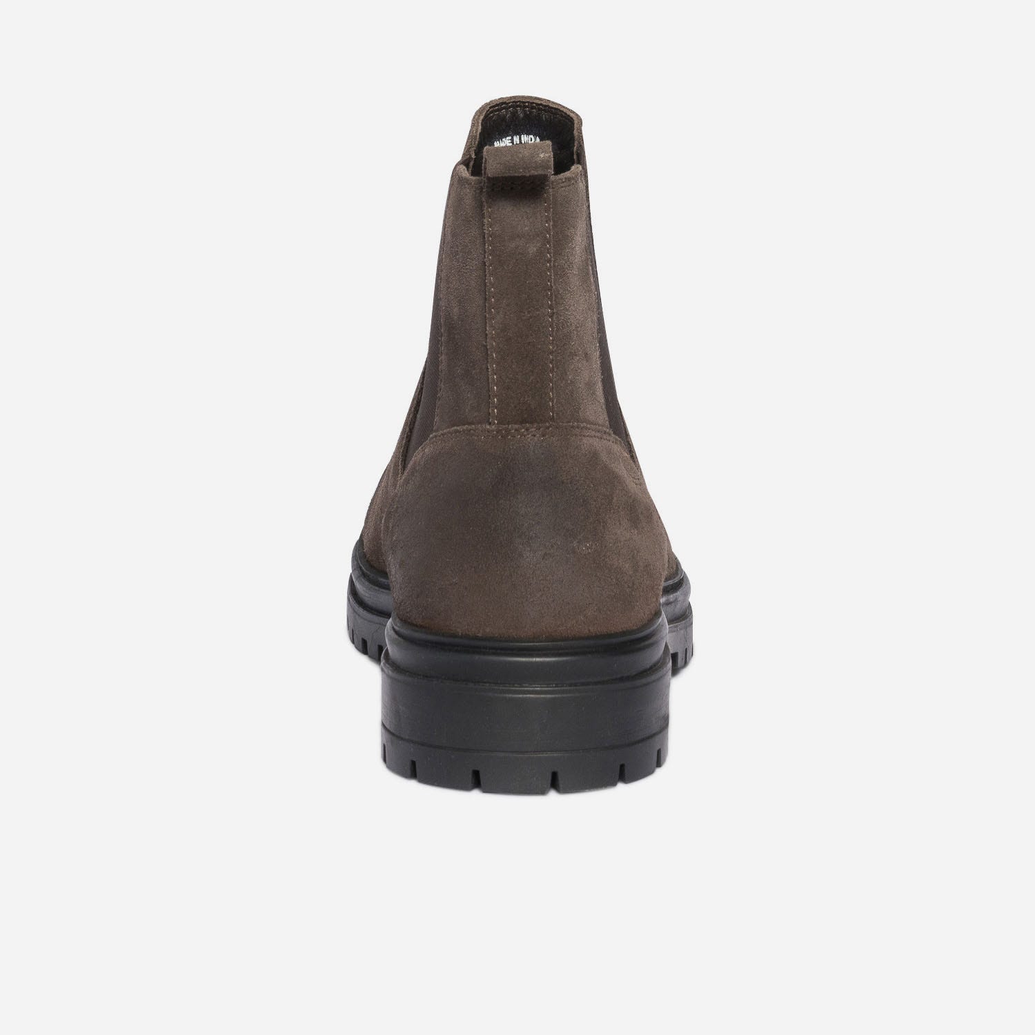 Chelsea boots marron foncé en cuir velours