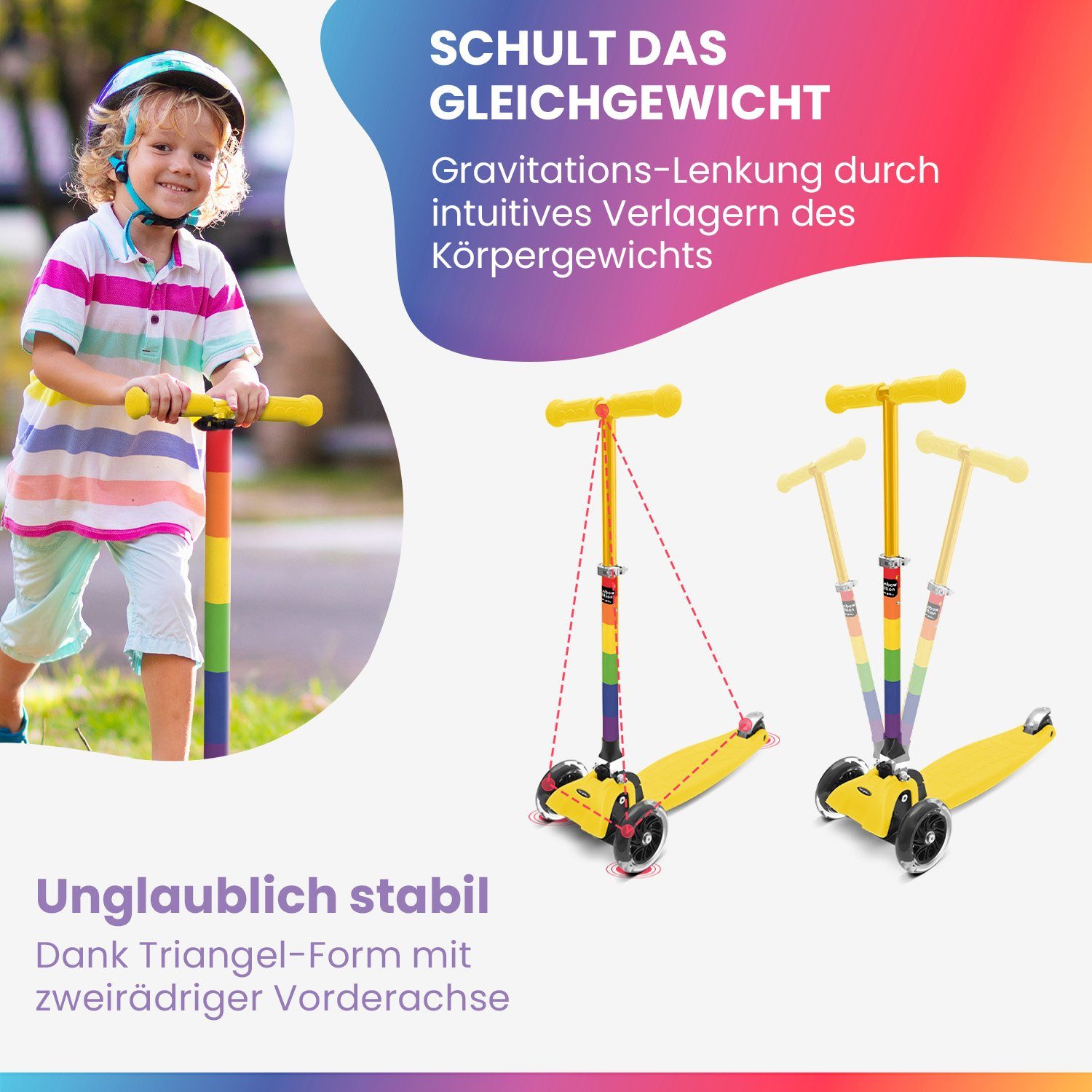 fun pro Cityroller ONE Special Kinderroller, Kick Scooter Roller Kinder - Stunt Tretroller Kinder klappbar