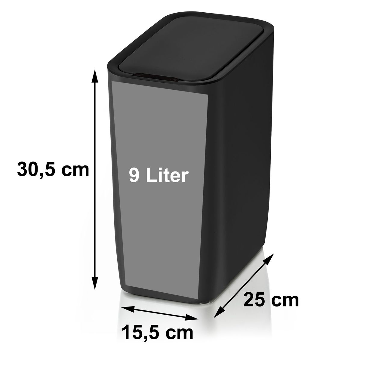 Weles AMARE Automatischer Sensor Kosmetikeimer 9L , oval schwarz