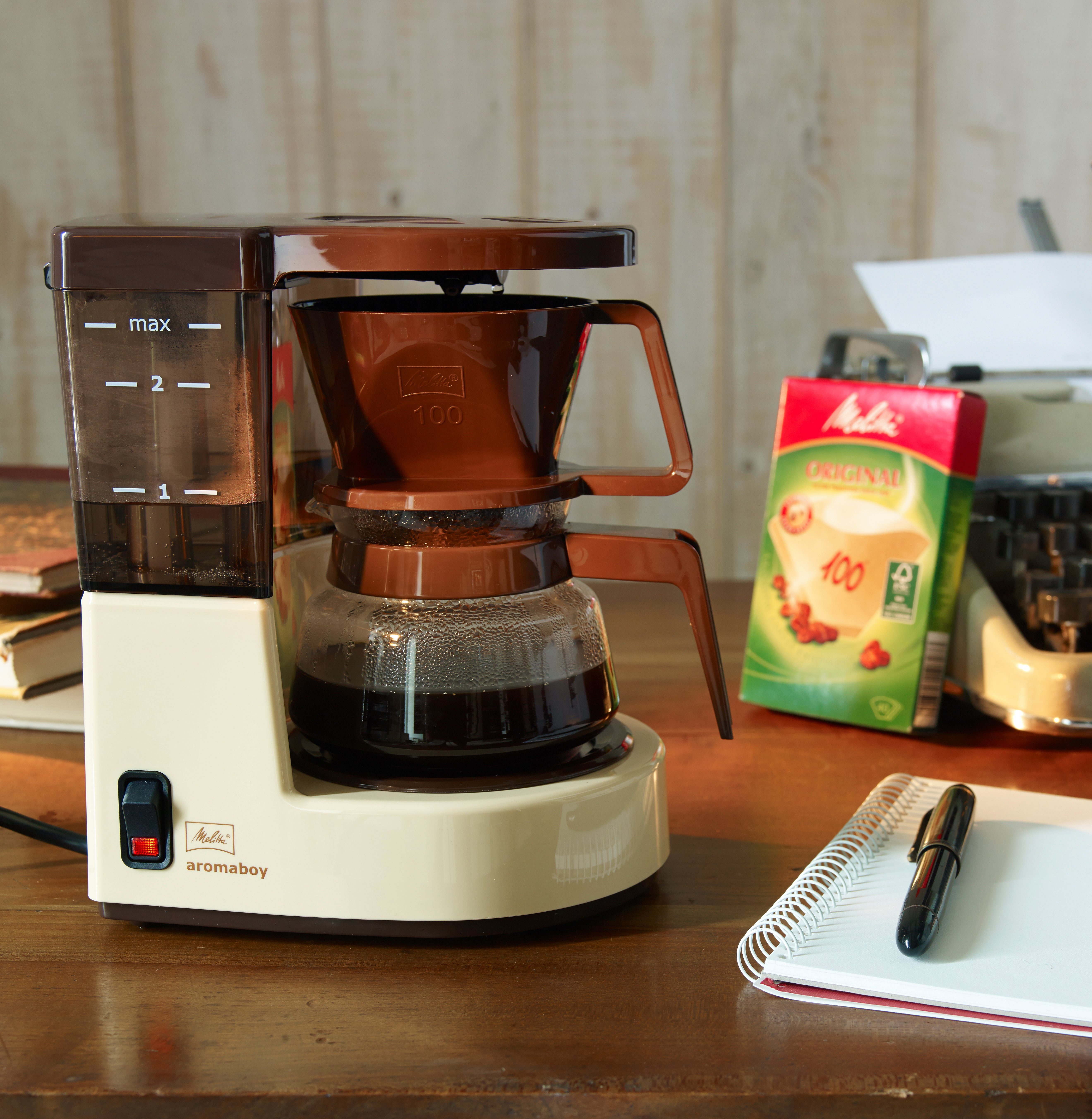 Melitta Filterkaffeemaschine Aromaboy 1015 kompakt retro 1-2 Tassen, Papierfilter 1x4