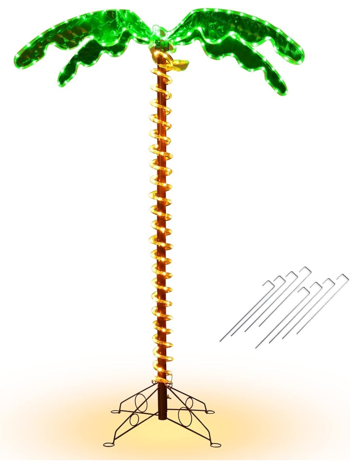 COSTWAY 154cm künstliche beleuchtete Palme in Grün günstig kaufen 80 cm