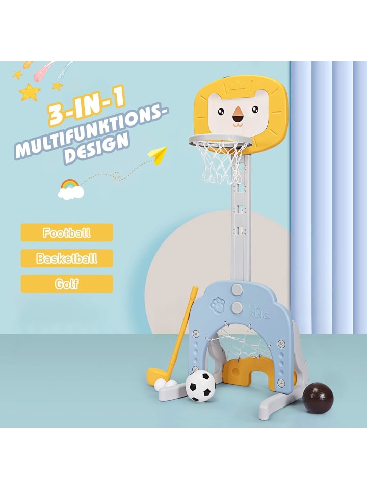 COSTWAY 3 in 1 Kinder Basketballständer in Gelb günstig kaufen onesize