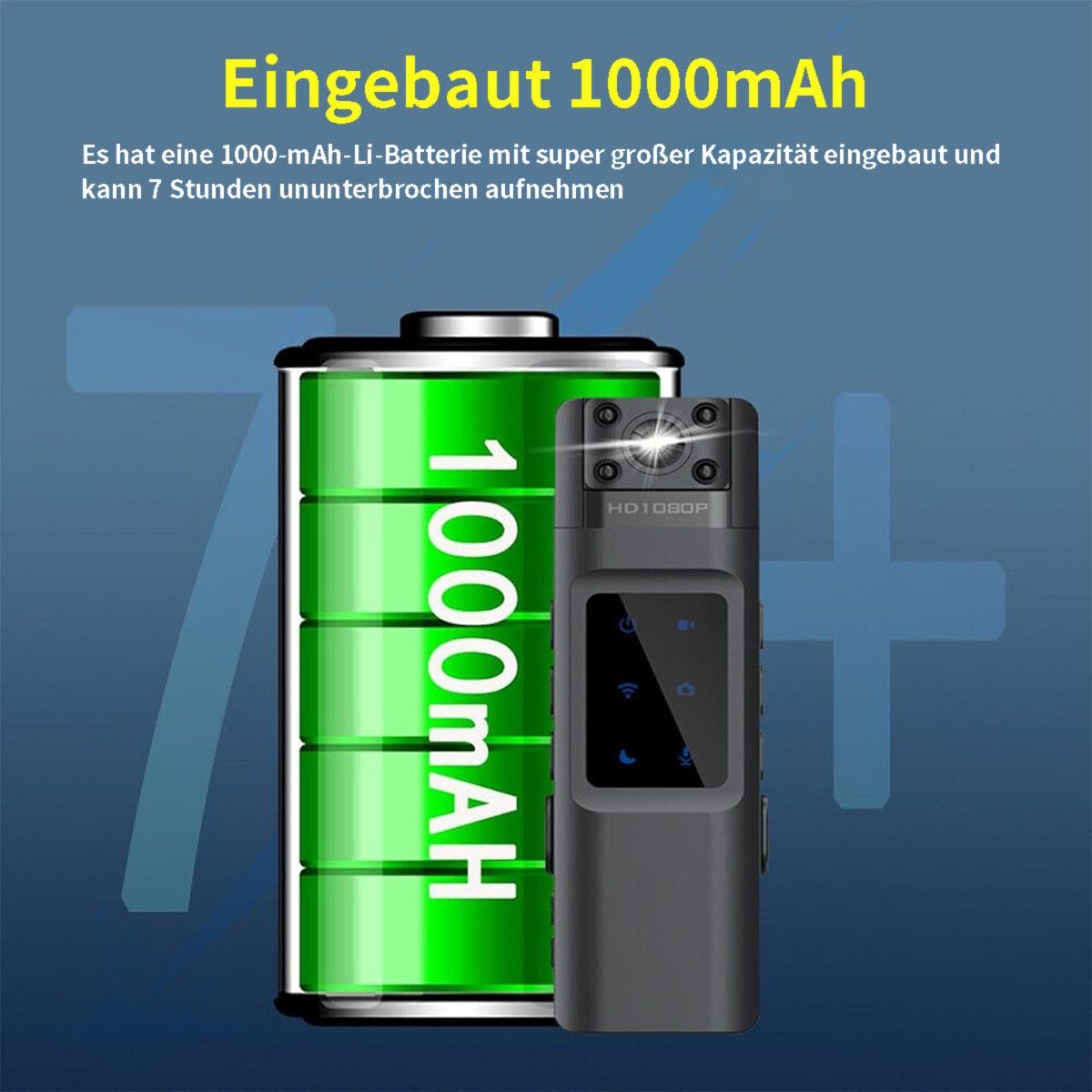 Yoyaxi Tragbarer digitaler Videorekorder mit WiFi-Unterstützung Dashcam (Infrarot-Nachtsicht und Weitwinkel für Polizei und Sicherheit)