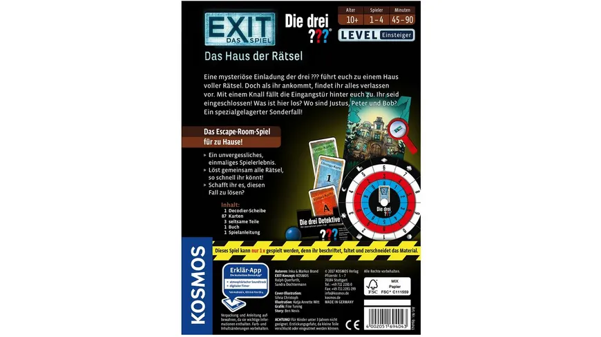 KOSMOS - EXIT - Das Spiel - Das Haus der Rätsel