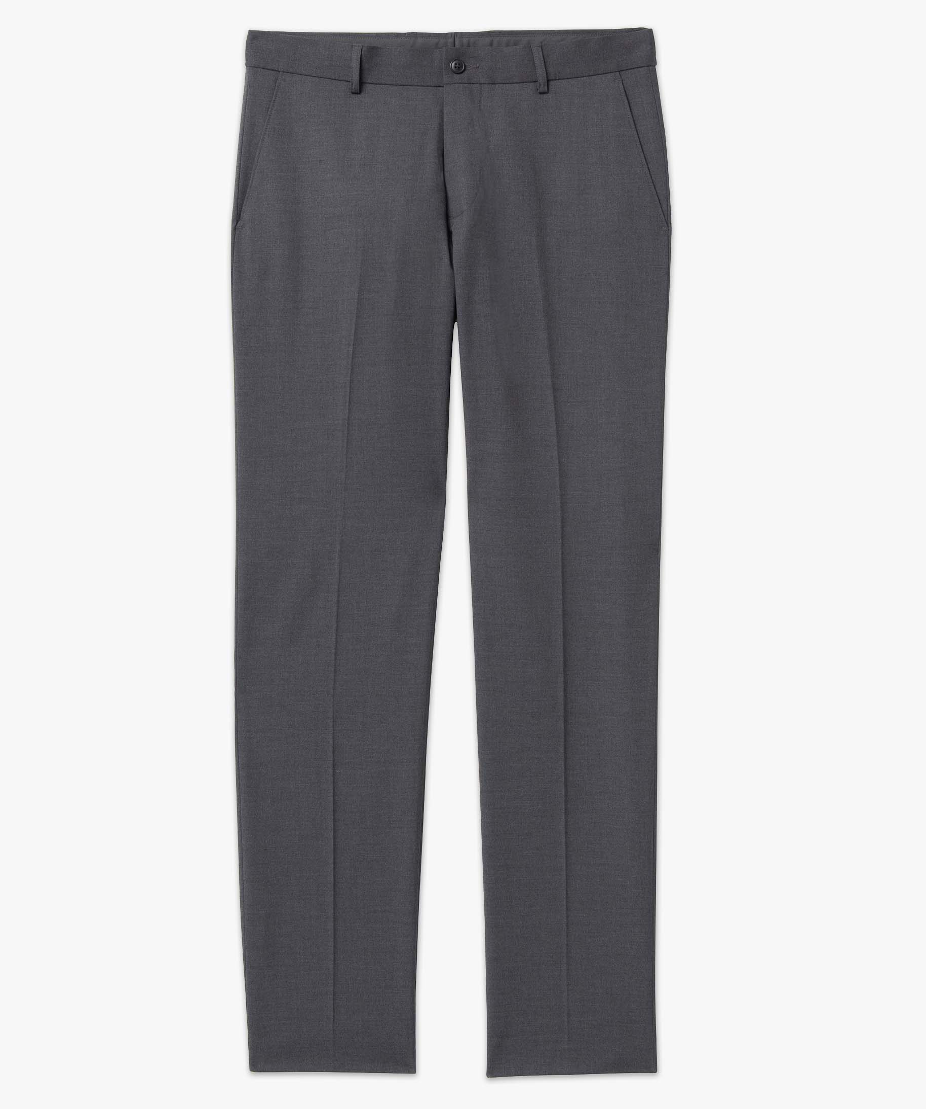 Pantalon de costume homme en toile coupe droite gris fonce | GEMO