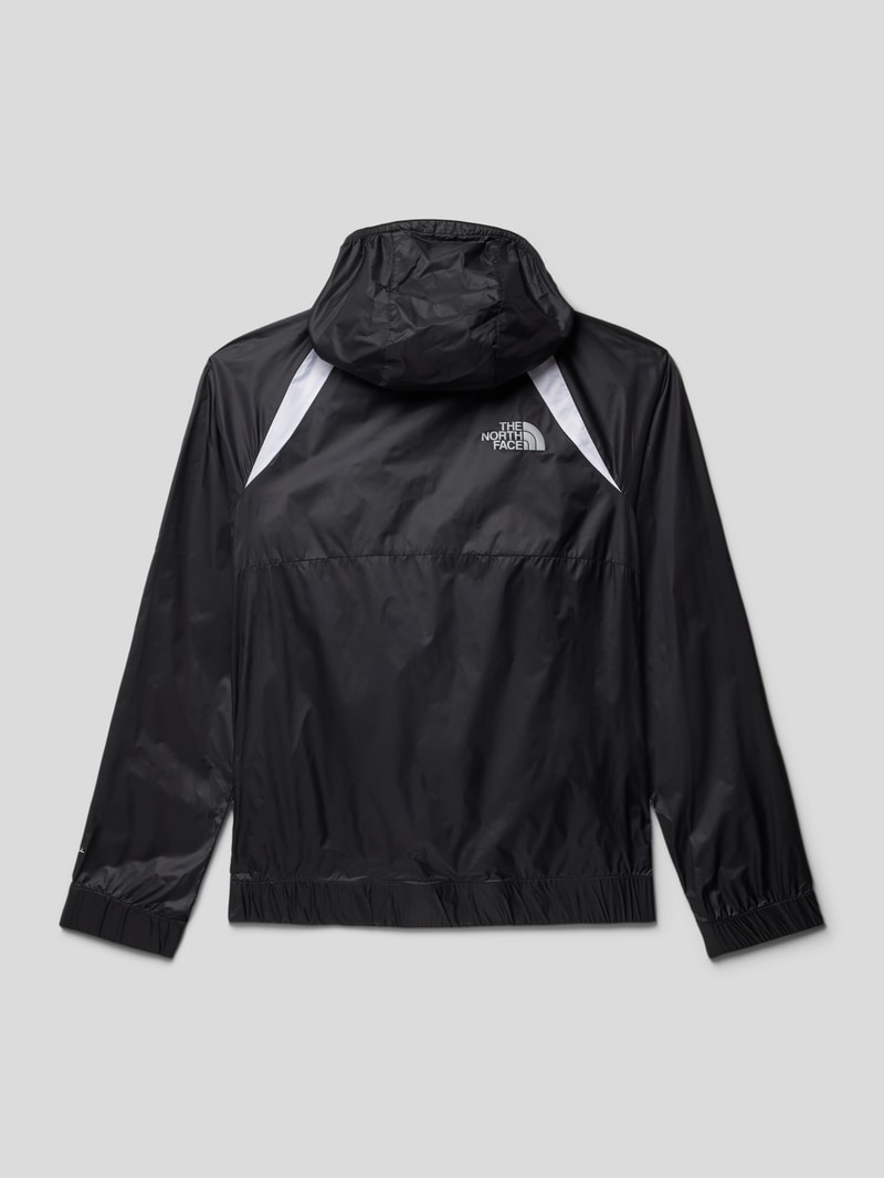 Jacke mit Label-Print Modell 'NEVER STOP' in schwarz