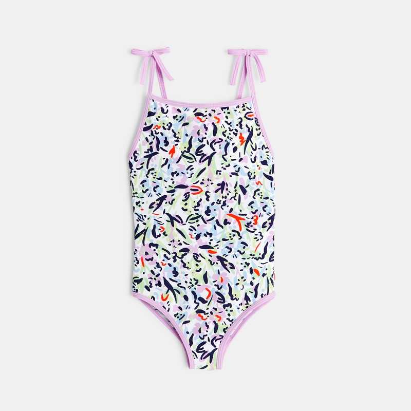 Maillot de bain 1 pièce fille à fleurs blanc Catimini