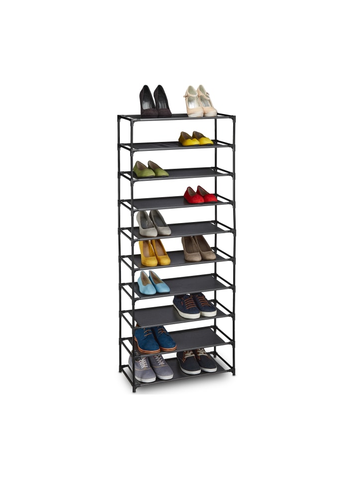 relaxdays Schuhregal in Schwarz - (B)62 x (H)150 x (T)28 cm günstig kaufen onesize