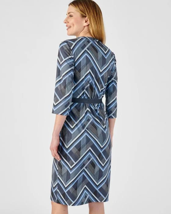 Robe maille chaude imprimé graphique