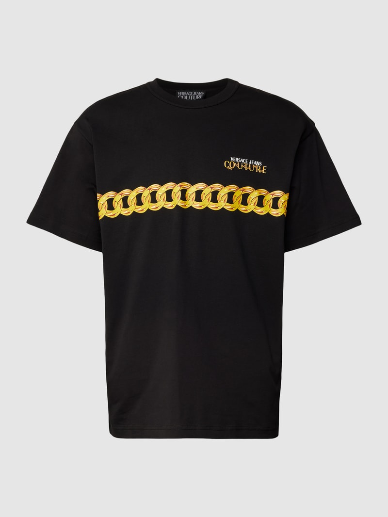 T-Shirt mit Motiv-Print in schwarz