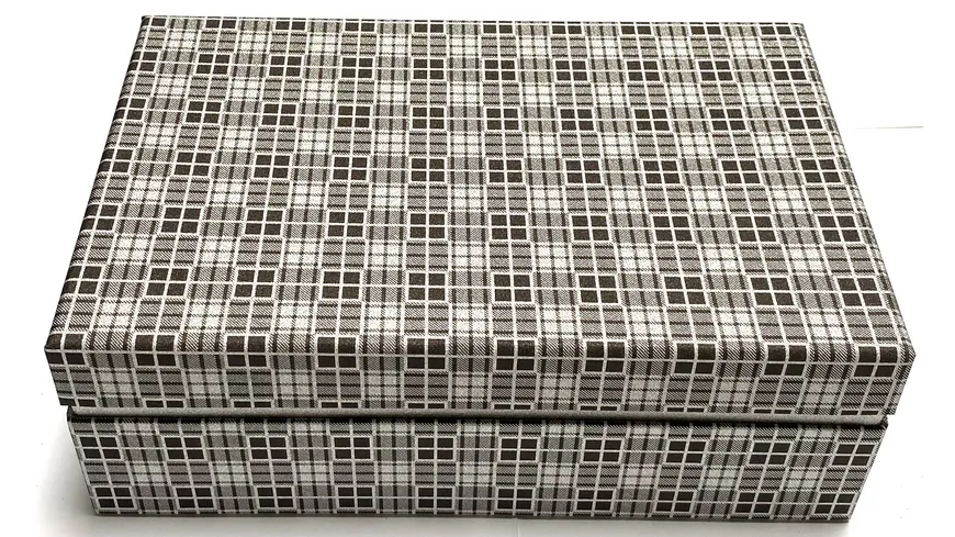 Kartonage Silber kariert 30x19x10cm